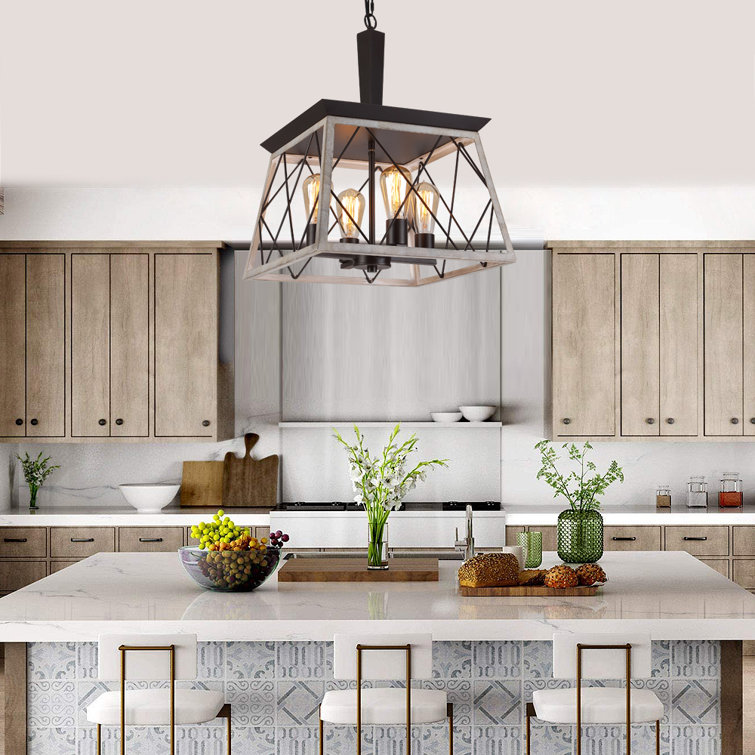 Gracie Oaks Alrich 4 Light Dimmable Kitchen Island Square
